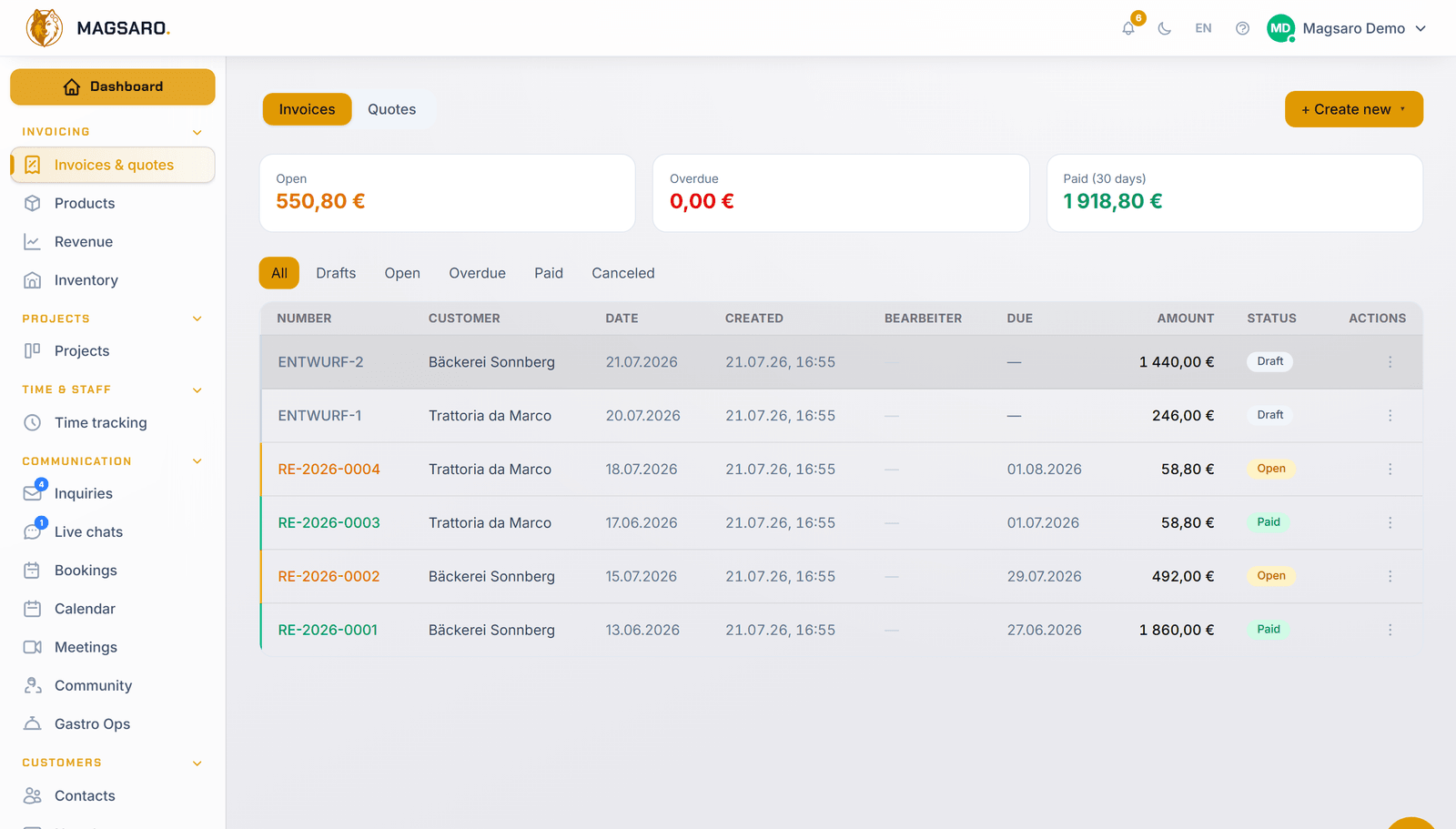 Edit invoice