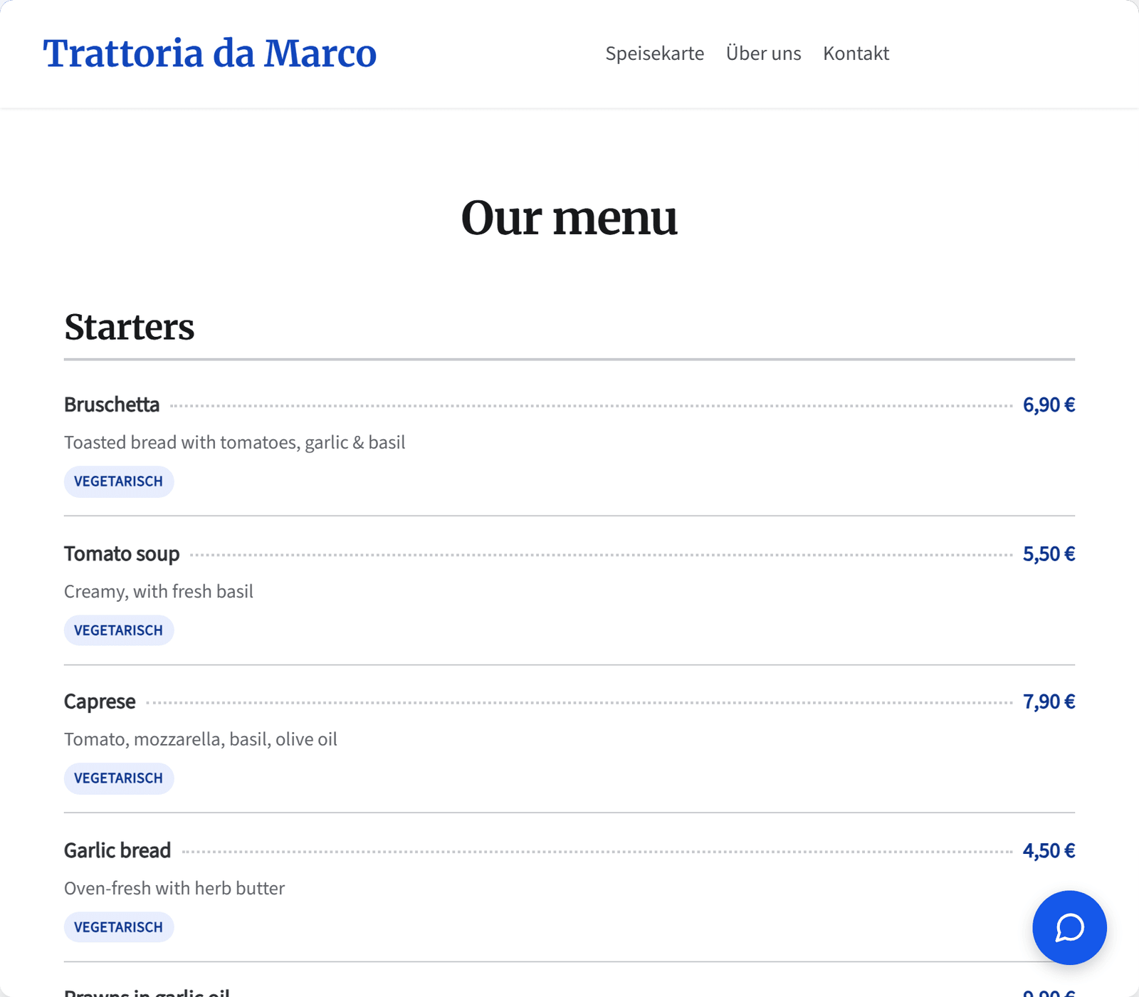 trattoria-bella.at/menu