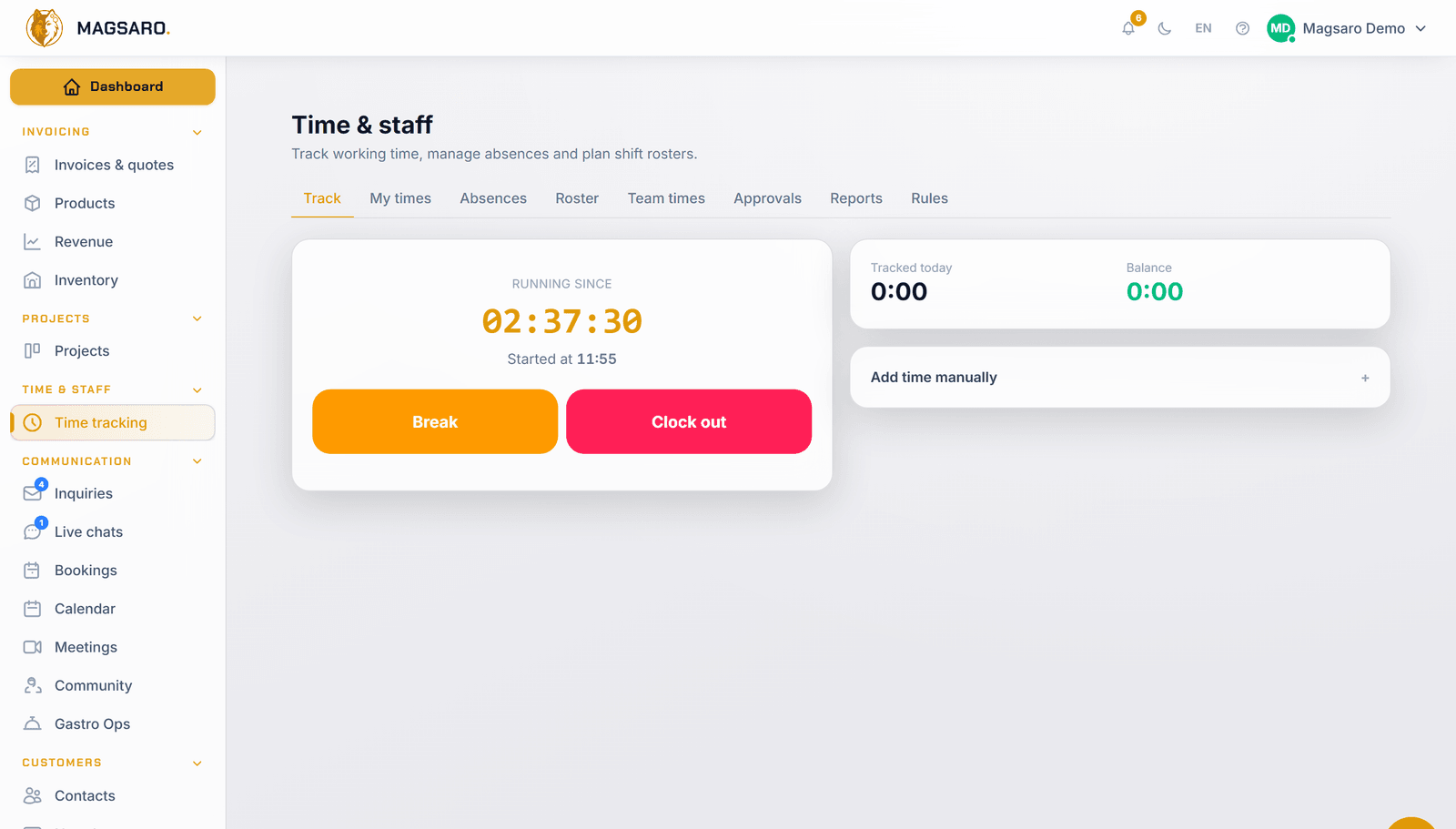 Leave approved in one click